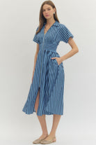 Entro | Shelly Striped Midi Dress | Sweetest Stitch Boutique Richmond