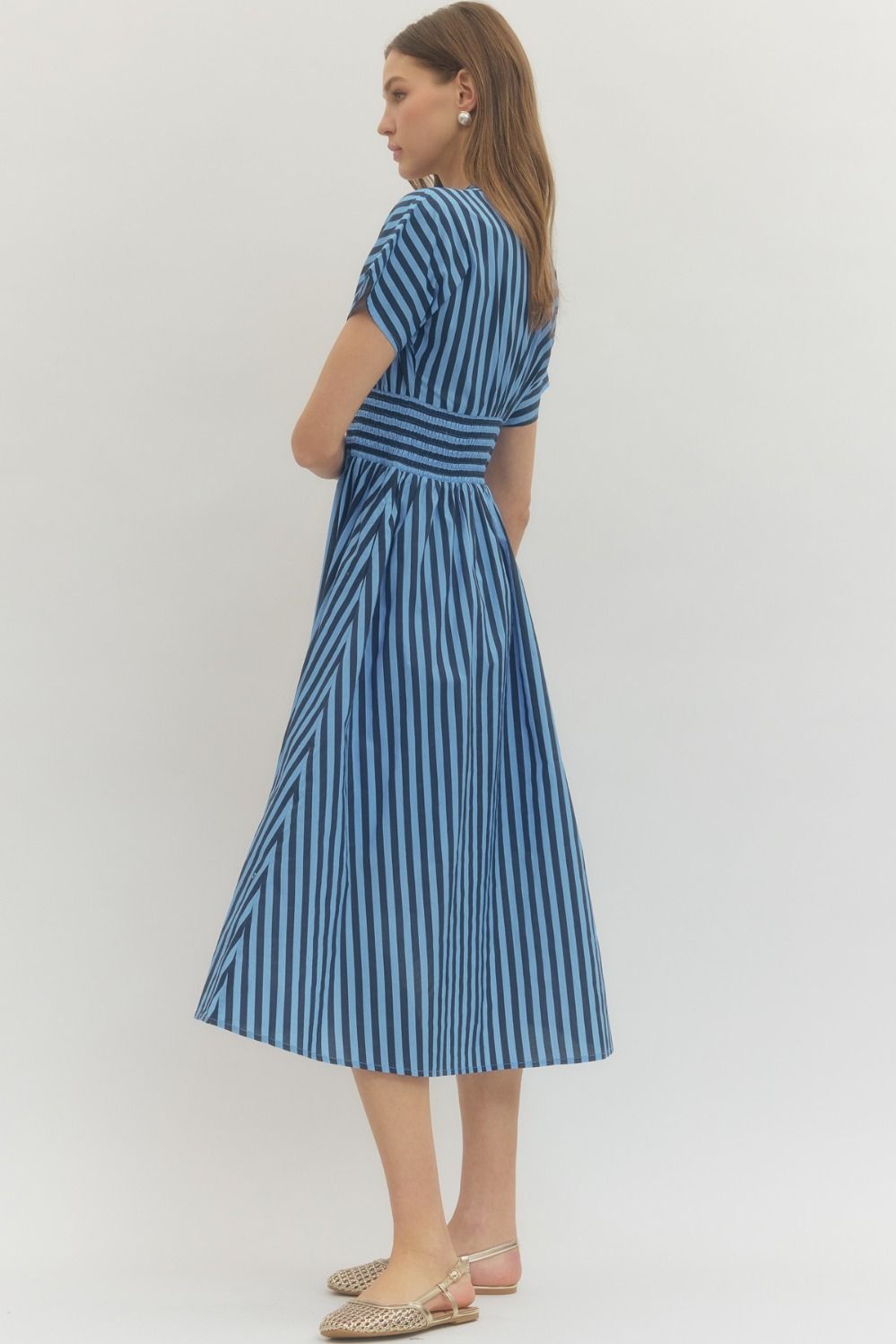 Entro | Shelly Striped Midi Dress | Sweetest Stitch Boutique Richmond