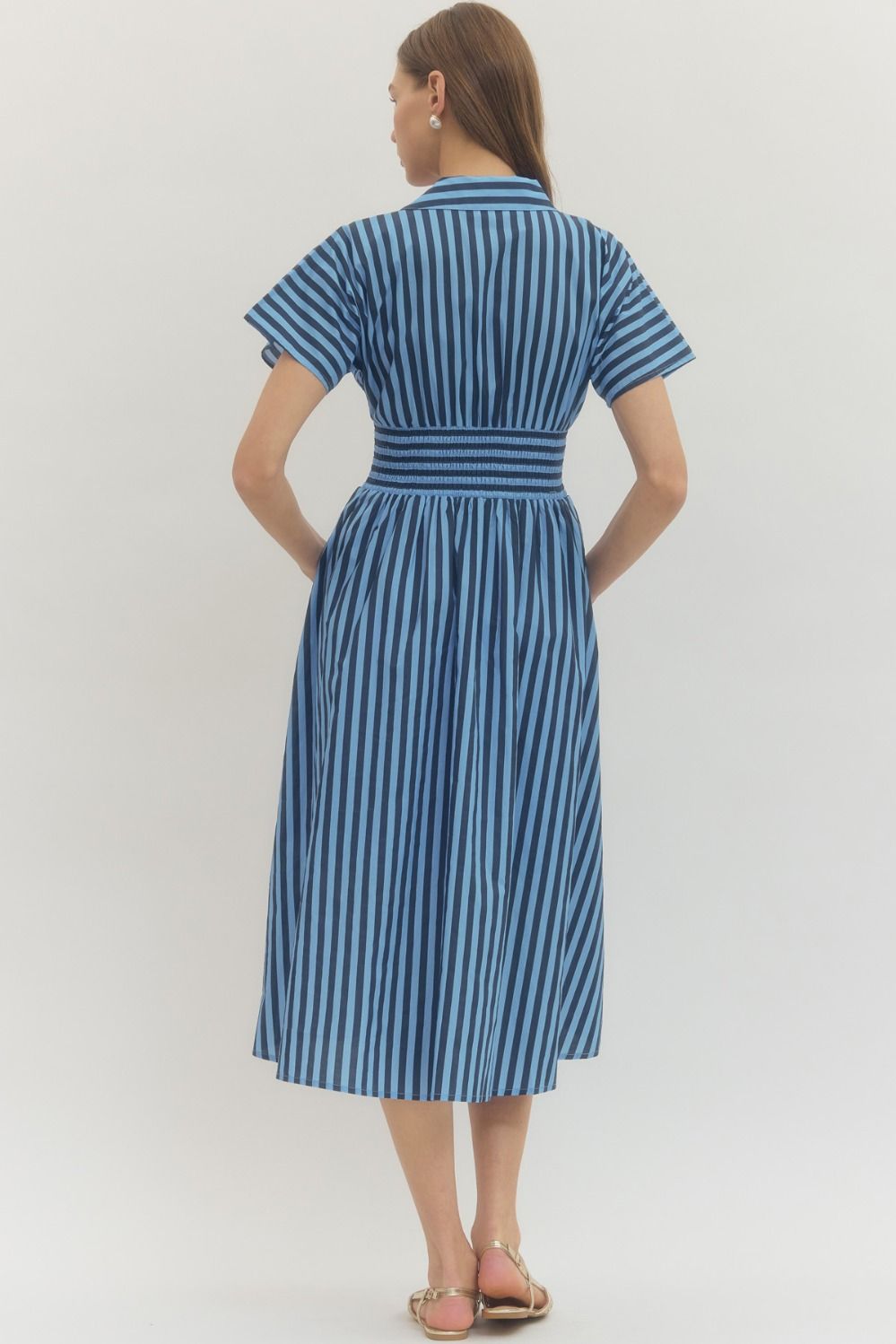 Entro | Shelly Striped Midi Dress | Sweetest Stitch Boutique Richmond