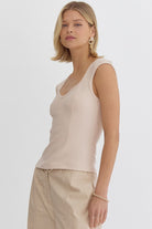 Entro | Taupe Sweetheart Sleeveless Top | Sweetest Stitch Boutique