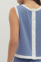 Entro | Leyla Sleeveless Button Back Top | Sweetest Stitch Boutique 