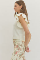 Entro | Lexi Ruffle Sleeve Knit Top | Sweetest Stitch Boutique RVA
