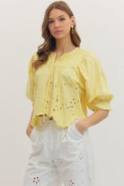 Entro | Starr Short Sleeve Eyelet Top | Sweetest Stitch Boutique RVA