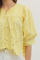 Entro | Starr Short Sleeve Eyelet Top | Sweetest Stitch Boutique RVA