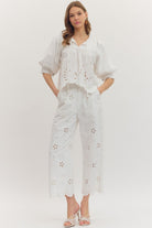 Entro | Starr Short Sleeve Eyelet Top | Sweetest Stitch Boutique RVA