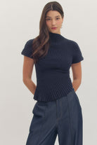 Entro | Lily Knit Mock Neck Top | Sweetest Stitch Boutique Richmond