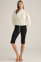 Entro | Pauline Pintuck Top - Cream | Sweetest Stitch Boutique Richmond