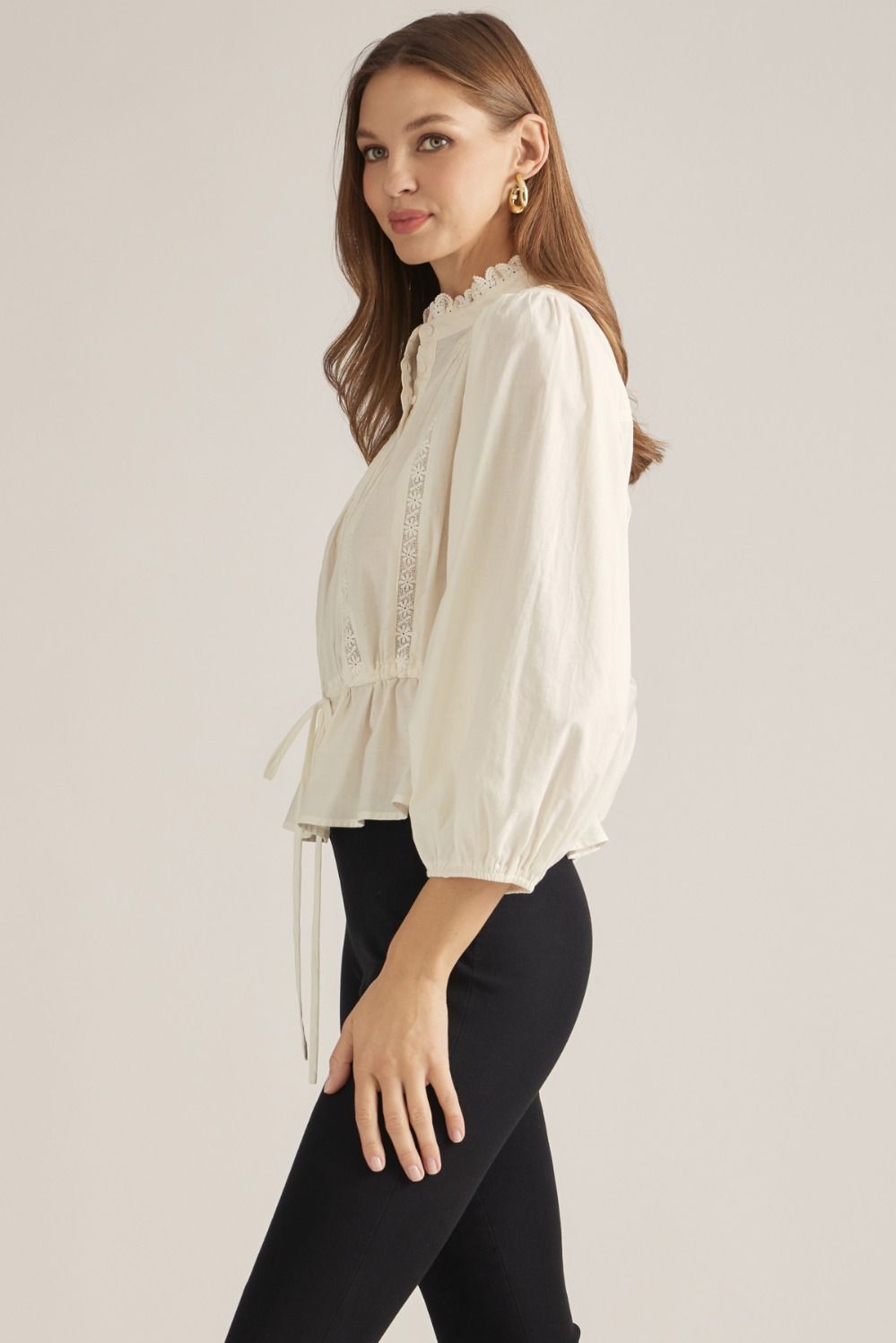 Entro | Pauline Pintuck Top - Cream | Sweetest Stitch Boutique Richmond