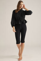 Entro | Pauline Pintuck Top - Black | Sweetest Stitch Boutique Richmond