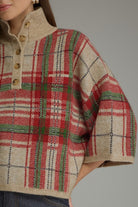 Entro | Blake Plaid Sweater Taupe | Sweetest Stitch Boutique Richmond