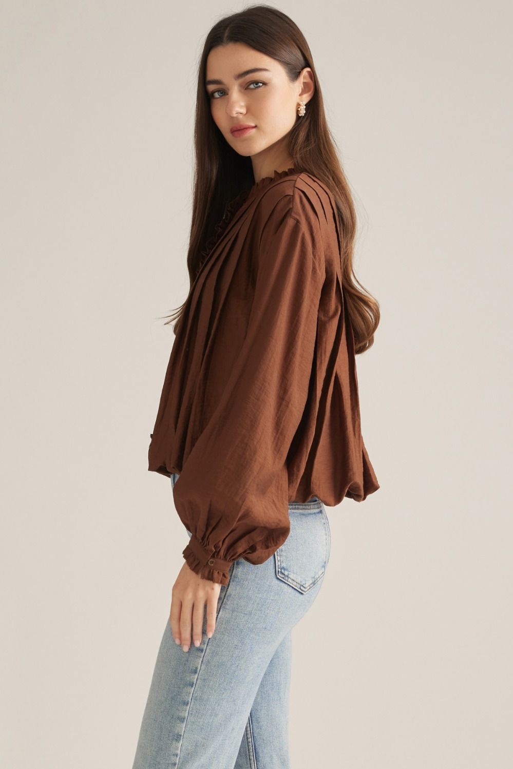 Entro | Lorrie Long Sleeve Bubble Top | Sweetest Stitch Boutique RVA