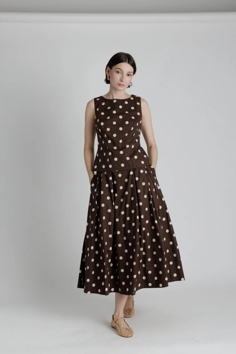 Aureum | Vivienne Polka Dot Sleeveless Top | Sweetest Stitch Boutique