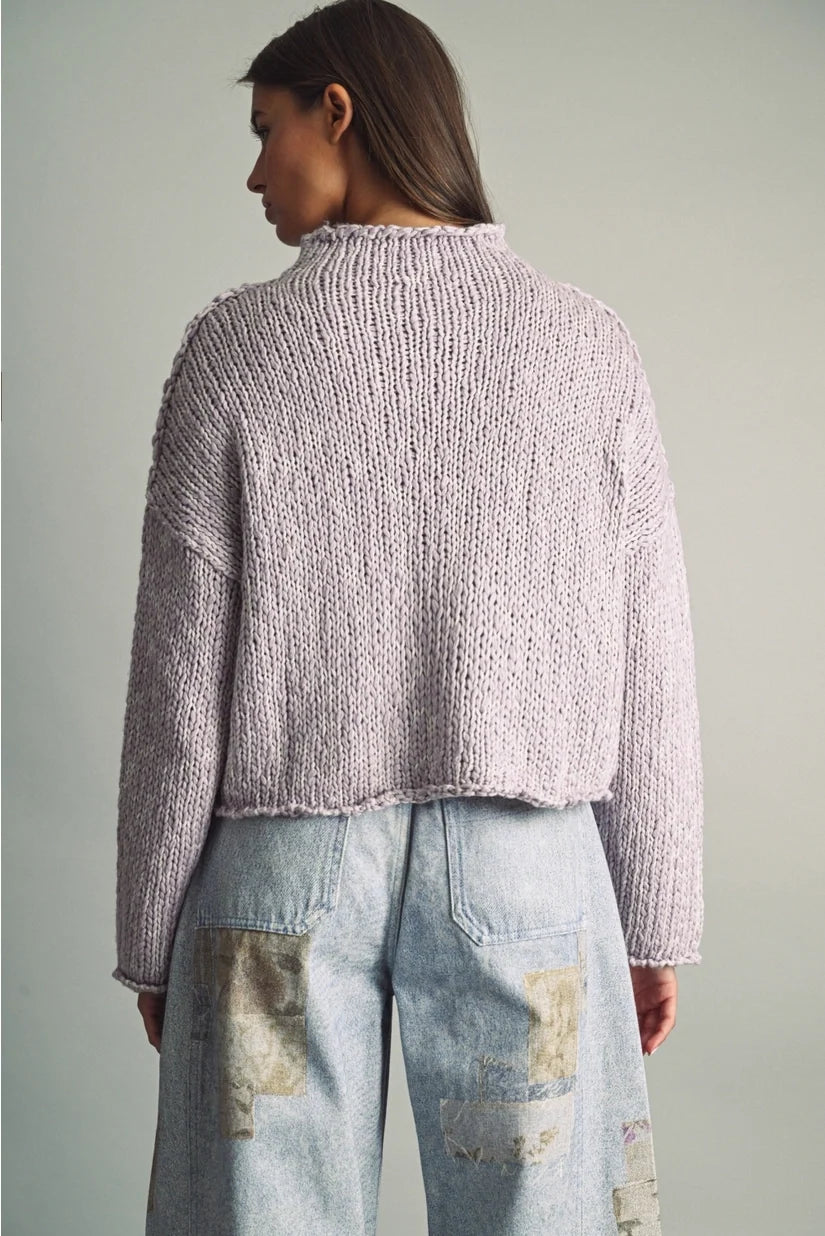 Miou Muse | Mandy Mock Neck Sweater - Lavender | Sweetest Stitch