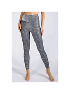 Black Galaxy Foil Silver Splash Print Leggings