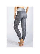 Black Galaxy Foil Silver Splash Print Leggings