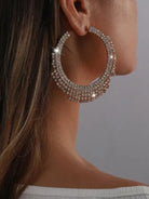 Glammed Out Diamond Hoops - Yayas Luxe Handbags -