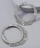 Glammed Out Diamond Hoops - Yayas Luxe Handbags -