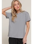 Gray Short Sleeve Round Neck Tee