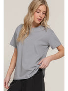 Gray Short Sleeve Round Neck Tee