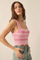 Promesa | Pink Crochet Crop Top | Sweetest Stitch Online Boutique