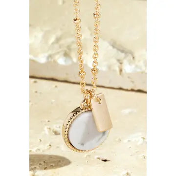 Howlite Semi-Precious Stone Necklace - Athena's Fashion Boutique