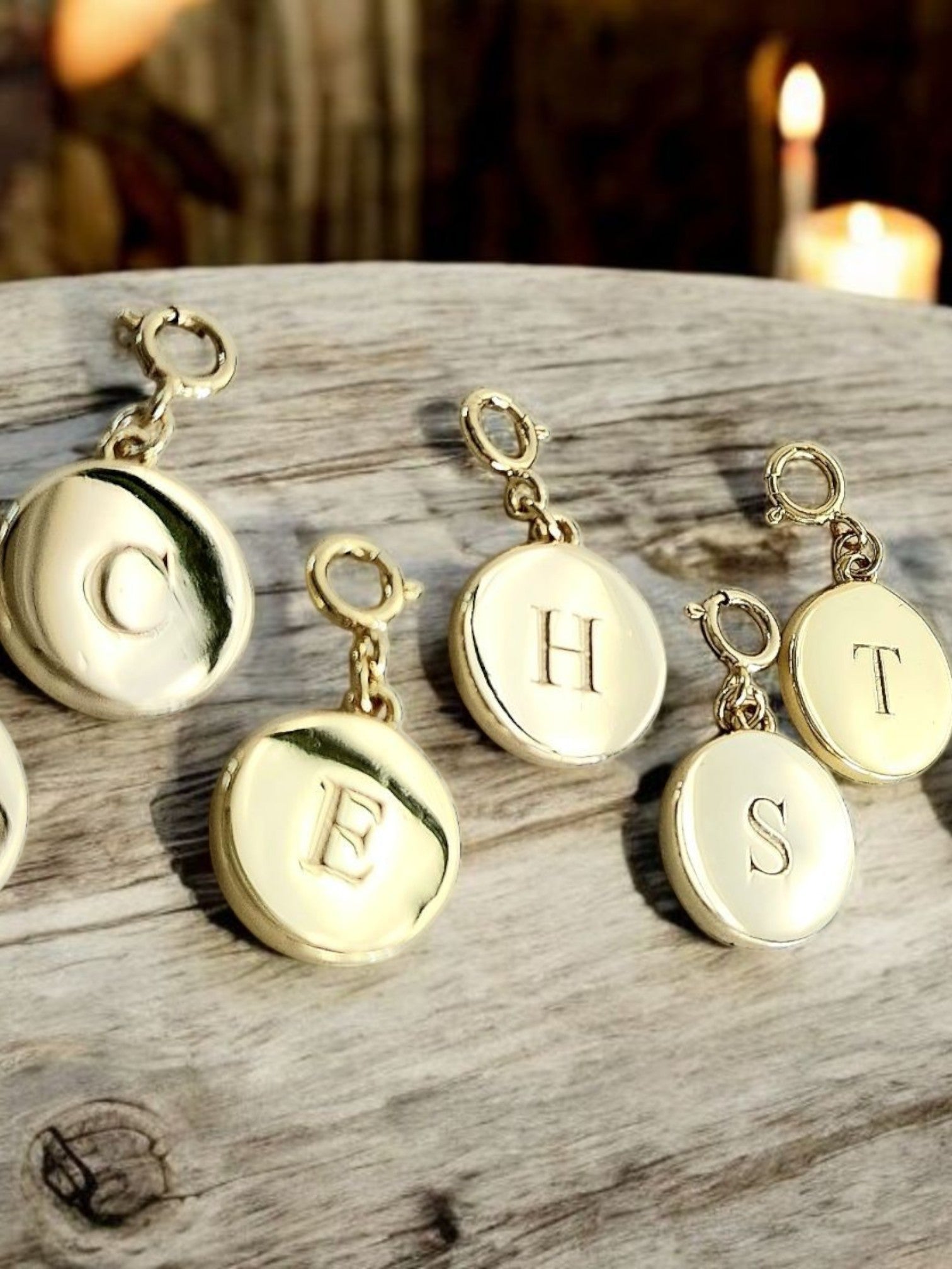 Saints Dainty Fancy Initial Clip on Pendant A-Z