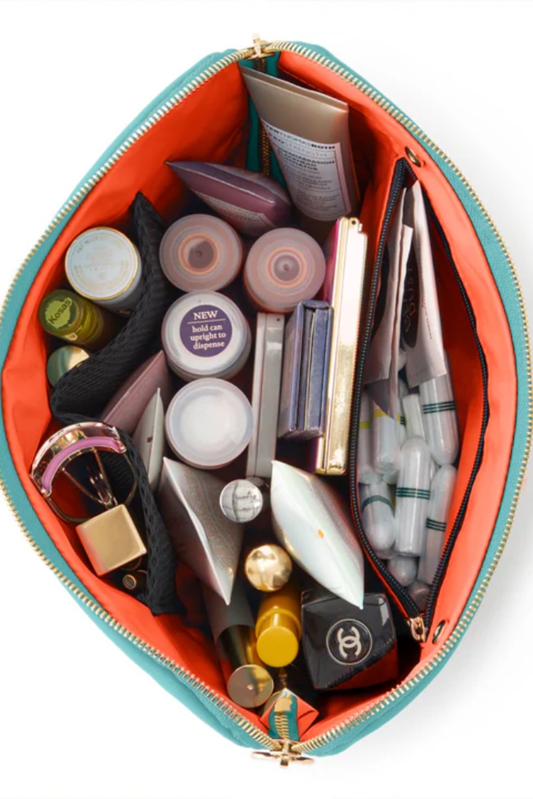 Sea Green Fabric with Bright Orange Interior