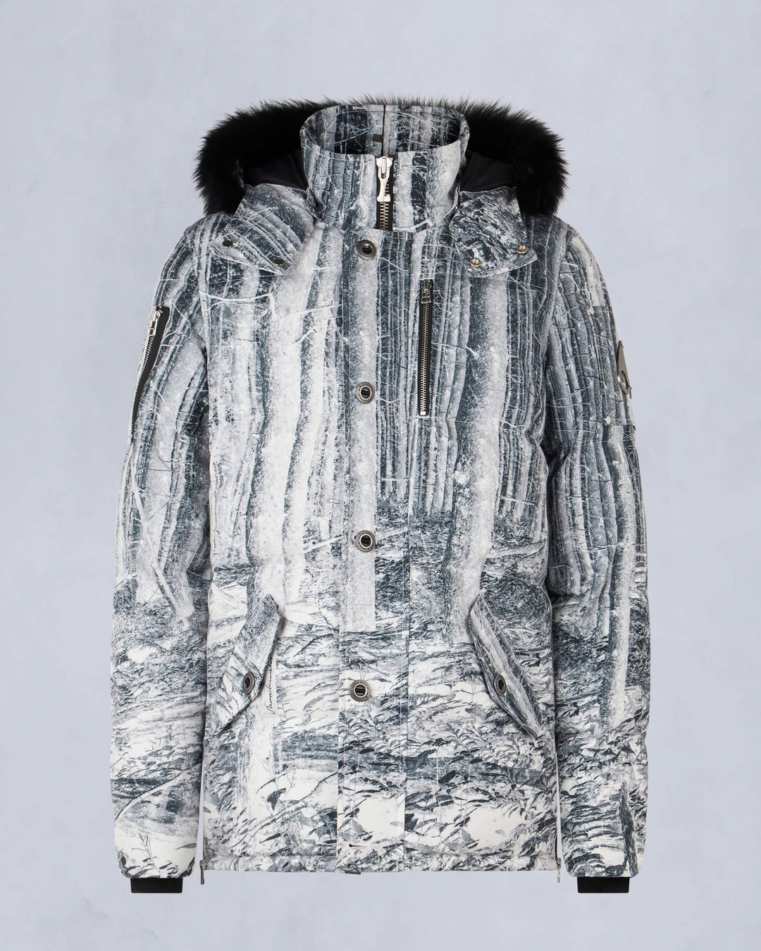 Moose Knuckles Mens Original 3Q Jacket in Forest Print with Black