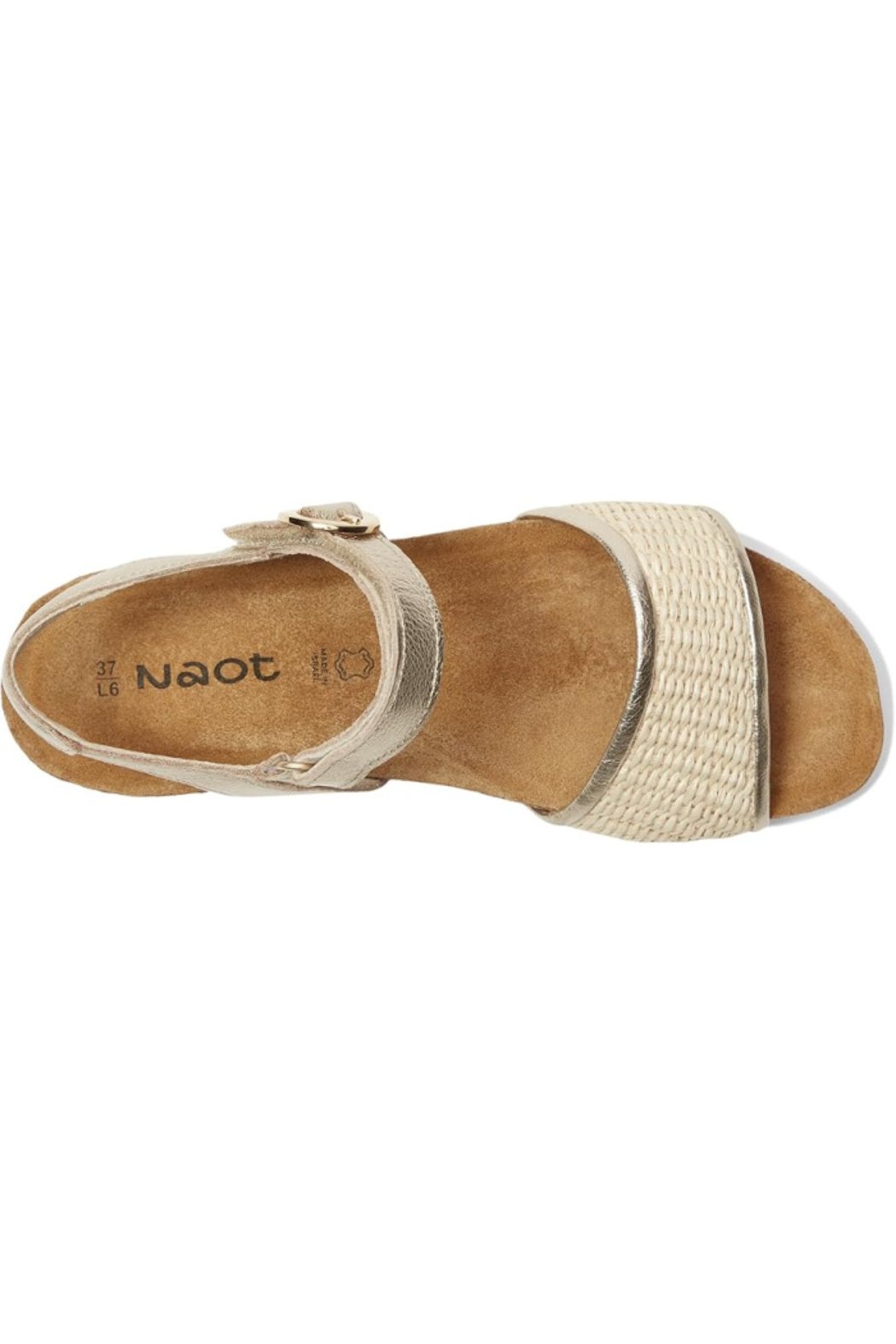 Gold Leather With Raffia