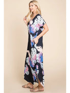 Navy Women's Floral Print Maxi Dress