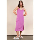 Orchid V-Neck Sleeveless Casual Comfy Midi Dress 