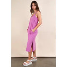 Orchid V-Neck Sleeveless Casual Comfy Midi Dress 