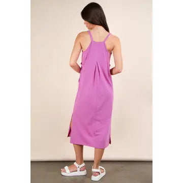 Orchid V-Neck Sleeveless Casual Comfy Midi Dress 