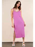 Orchid V-Neck Sleeveless Casual Comfy Midi Dress 