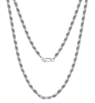 X Diamond Cut Rope Chain Silver