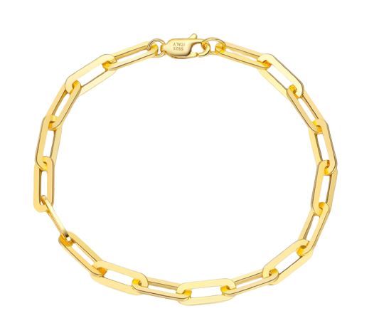 X Bracelet Large Clip Link Gold