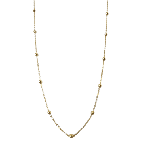 X Cable and Ball Link Chain Necklace - Gold