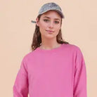 Pink Oversized Casual Comfy Solid Knit Pocket Sweatshirt