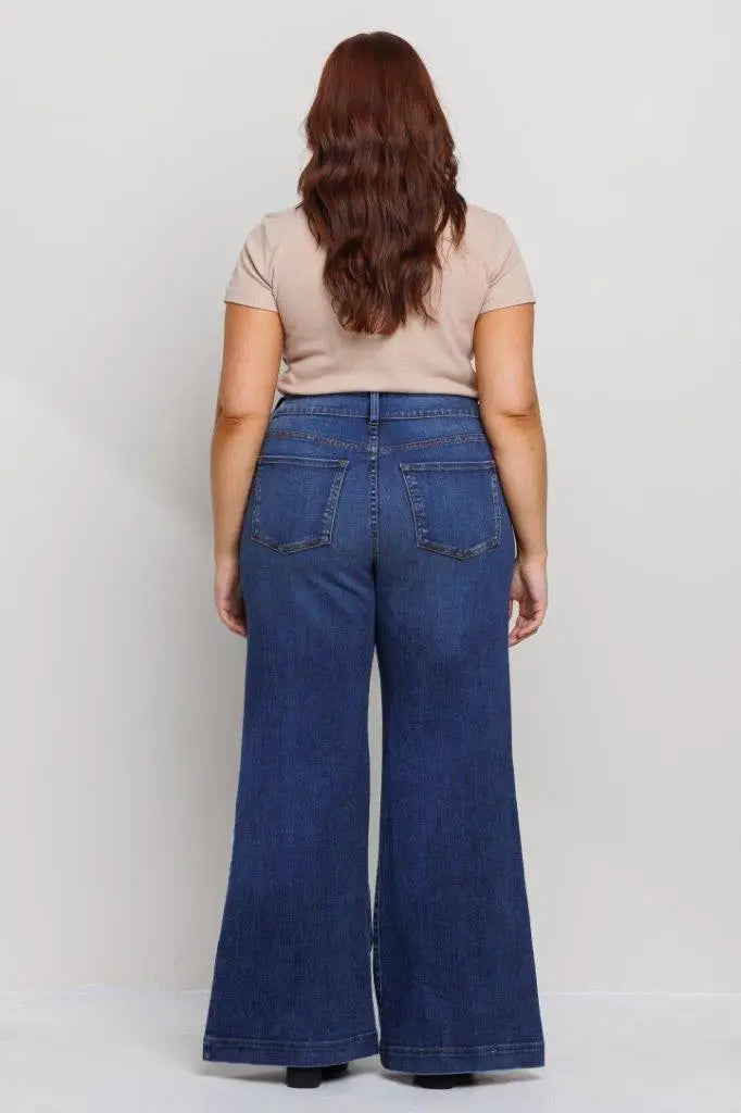 Women's Plus Size Classic Mid Rise Flare Jeans - Athena's Fashion Boutique