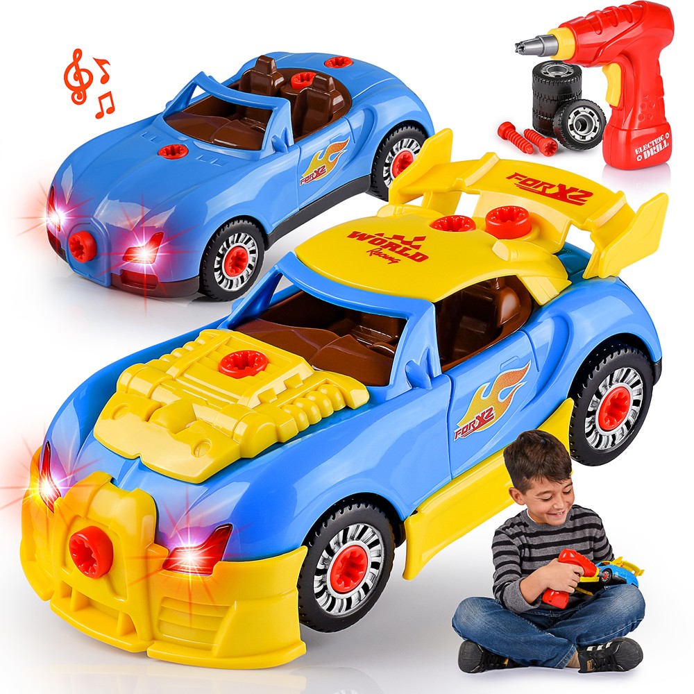 Kids' Take Apart Racing Car Toy: 30-Piece Construction Play Set
