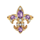 Saints Fleur De Lis Amethyst Diamond Ring