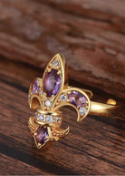 Saints Fleur De Lis Amethyst Diamond Ring