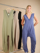 Sage Casual Knit Baggy Jumpsuit