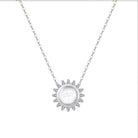 silver friendship symbol necklace sunburst