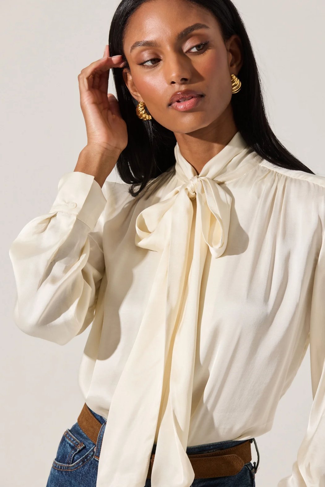 Satin Bow Tie Top – Shoptiques
