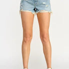 High Rise 90's Shorts with Distressing in Medium