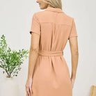 Sienna Collared Button Down Belted Mini Dress