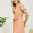 Sienna Collared Button Down Belted Mini Dress