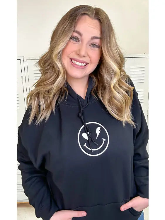 Smile Graphic Hoodie - Athena's Fashion Boutique