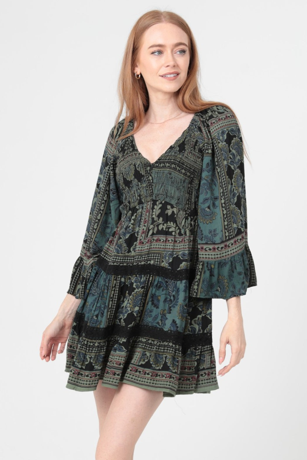 smocked bodice dress Smocked Bodice Dress Black / L